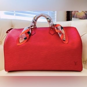 💯AUTHENTIC LOUIS VUITTON EPI LEATHER CASTILIAN RED SPEEDY 40 BOSTON HANDBAG